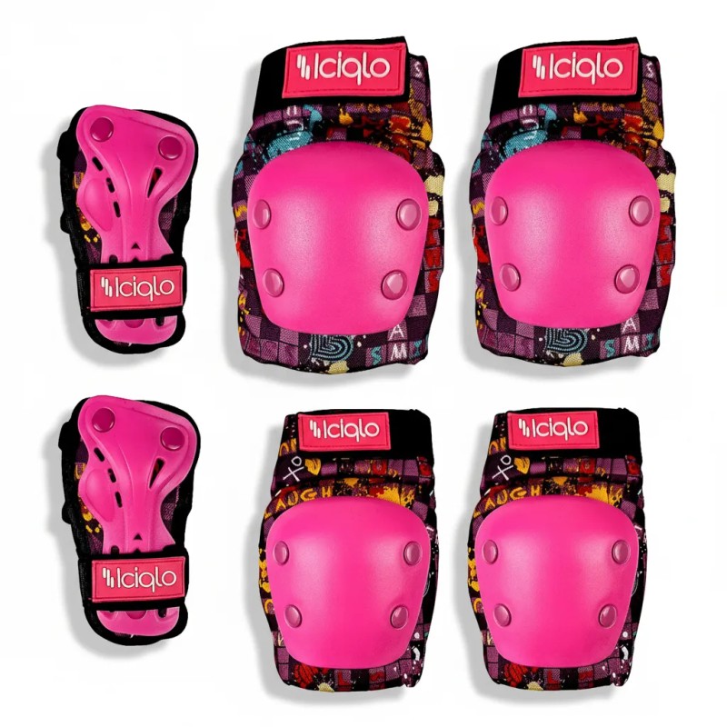Kit Protecciones Adulto Rodilleras Coderas Muñequeras Iciqlo Rosa