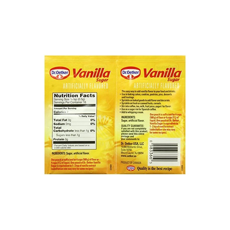 Dr. Oetker Vanilla Sugar, .32-Ounce (Pack of 6)
