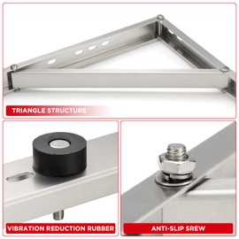 TURBRO Wall Mount Stand for Mini Split Ductless Air Conditioner Heat Pump System, Sturdy Aluminum Alloy Bracket, Support Condenser up to 440 lbs (7,000-24,000 BTU), 1 Pair