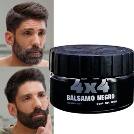 Cera Balsamo Barba Bigote Cubre Canas Color Negro 4x4 100grs