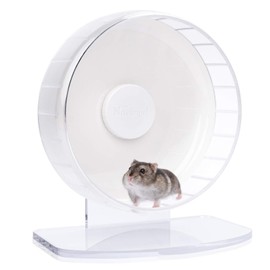 Niteangel Super-Silent Hamster Exercise Wheels - Quiet Spinner Hamster Running Wheels with Adjustable Stand for Hedgehog Gerbils Mice or Other Small Animals (S, White)