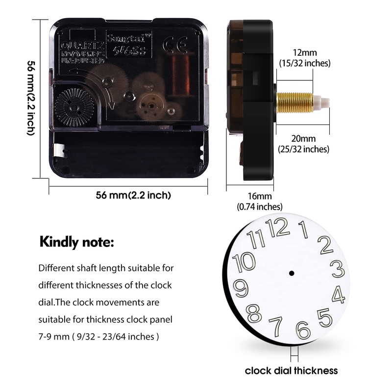 DEEWISH Set of 4 Walnut Wood Clock Hands with 20mm