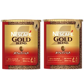 Nescafe Gold Blend Caffeine-less Eco & System Pack, 2.1 oz (60 g) x 2 Bottles, Soluble Coffee, 60 Cups, Refill
