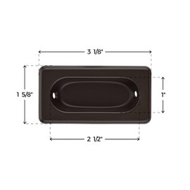 Oil Rubbed Bronze Window Sash Lift | 3 1/8" x 1 5/8" | Recessed Pull for Sash Windows | Reproduction Furniture Hardware | UA-823-PORB (1)