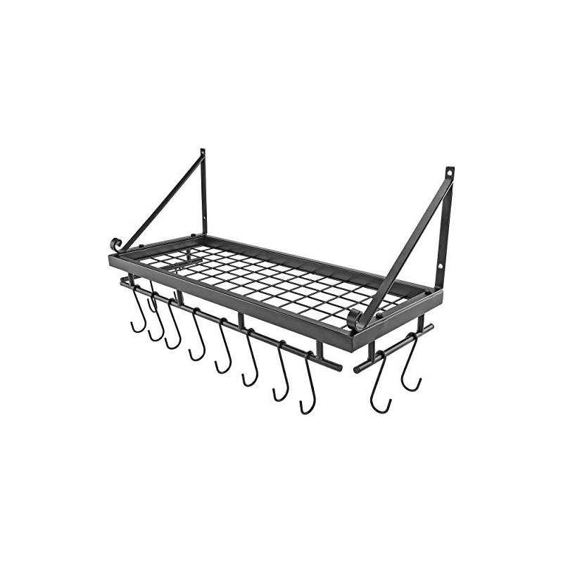 Southern Homewares Hanging Pot Holder Rack – Kitchen Shelf for