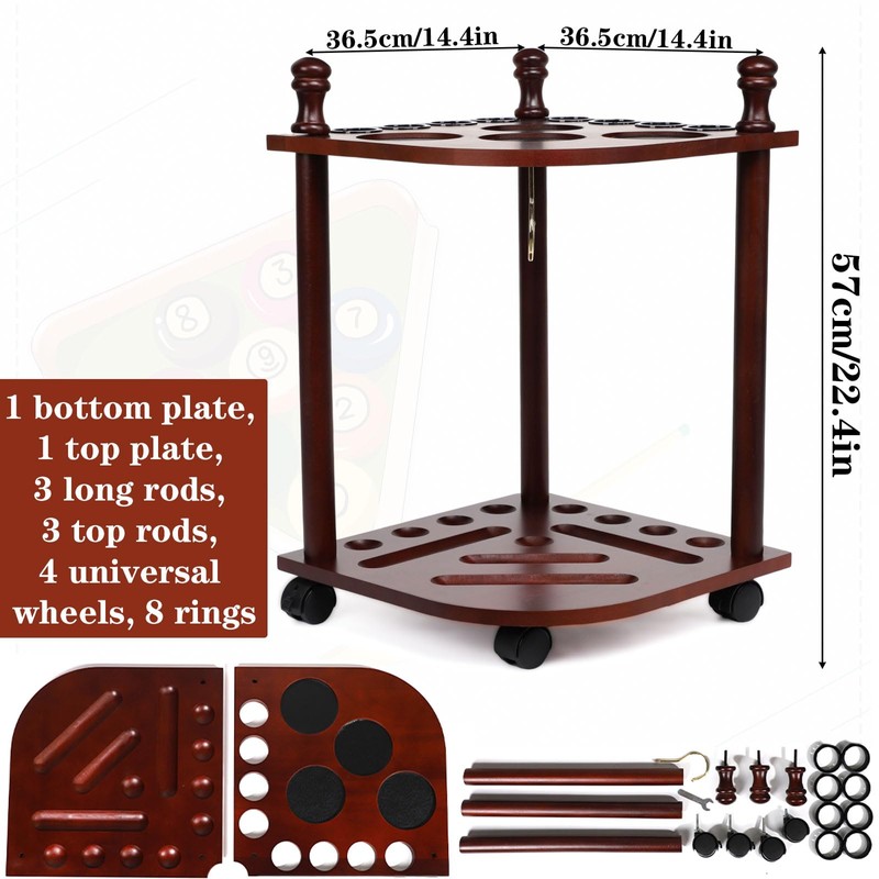 Diegimr Pool Stick Holder Floor Stand, Freestanding Pool Cue Rack