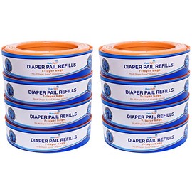 ChoiceRefill Compatible with Diaper Genie Pails, 8-Pack, 2160 count