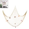 Decorative Fishing Net Wall Decor with Seashells Nautical Style Wall