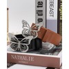 Coubeau Wide Women's Belt - Fashionable Rhinestone Butterfly Buckle Hole