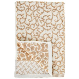 Violet Linen Swivel Design, 100% Terry Cotton Super Soft Highly Absorbent Bathroom Set of 2 Hand Bath Towels, 20" X 30", Taupe