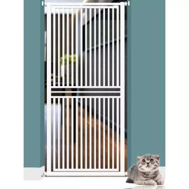 고양이 방묘문 방묘창 베란다 방문 출입문 펜스 용품 [M. 흰색 120c 구멍 없음] Cat Barrier Door Balcony Entrance Door Fence Product [M. White 120cm No Holes]