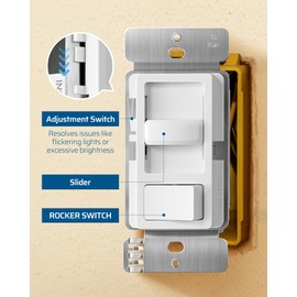 DEWENWILS Dimmer Switch for LED Lights, 600W Incandescent/Halogen and 150W CFL/LED, Single-Pole or 3-Way Dimmer Light Switch, ETL ＆ cUL Listed, White, 10 Packs