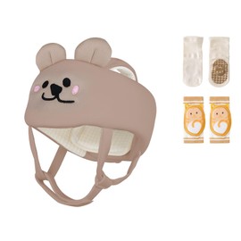 Baby Helmet for Crawling Walking - Adjustable Head Protector with 360° Safety Protection + Breathable Comfort for Learning to Walk (Coffee)