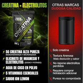 Creatina Monohidratada Micronizada + Electrolitos, Magnesio, Potasio, Vitaminas y Agua de Coco | Creatine HYDRO EXTREME CREACORE 5 g por Porción | Sab