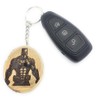 Promotech Superhero Handmade Laser Engraved Unique Wooden Keyring, natural wood