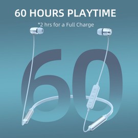 Soundmagic E11BT Neckband Bluetooth Headphones Wireless Earphones HiFi Stereo in Ear Headset with Microphone Noise Isolation Sports Earbuds Long Playtime Blue