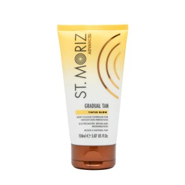 St. Moriz Advanced Tinted Gradual Tanning Lotion | Hydrating Gradual Tan Moisturiser with Anti-Ageing Q10 & Light Colour Coverage | Builds up a Natural Glow in 1 to 3 Applications | Vegan | 150ml