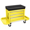 TOOLS DNA Motoring 3-Drawer Chest Rolling Mechanic Seat Trays,350lbs Max