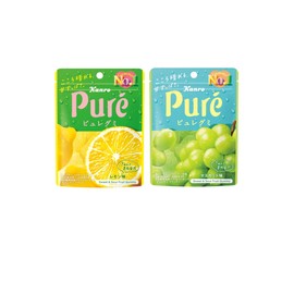 Kanro Puregumi, Lemon, Muscat, 2 Types, Assorted, Total of 12 Bags