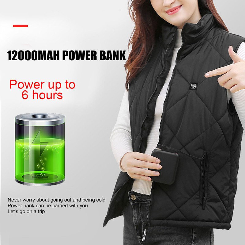 45‑65℃ Heated Vest 5 Gears Tempertature Control Intelligent Switch USB