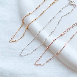 Silver 925 Bracelet 18k Mini Ball Point Silver Ball Chain Bracelet Silver / 실버925팔찌 18k 미니 볼 포인트 실버볼 체인팔찌 실버(Silver)