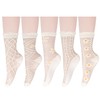 Benefeet Sox Womens White Lace Sheer Socks Thin Nylon Crystal
