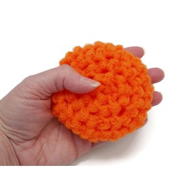 Orange Reusable Crochet Dish Scrubbies Set of 2, Zero Waste Kitchen