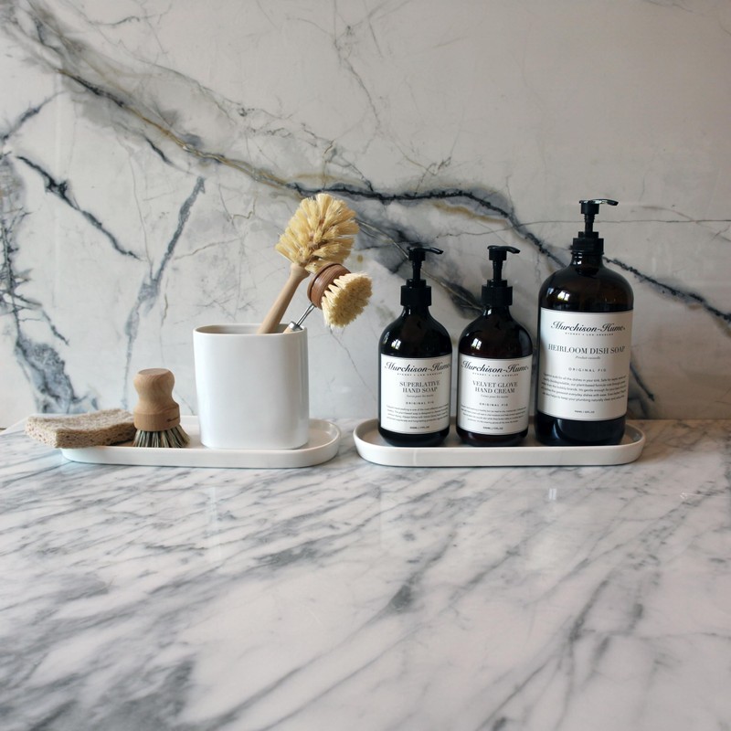 Murchison-Hume White Ceramic Oval Deco Catchall Tray (Large)