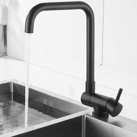 FJYDM Hot and Cold, Folding, Rotating, Stainless Steel, Kitchen Faucet-A (Color : B)