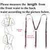 EURYNOME Leather Suspenders for Men Crocodile Pattern Genuine Leather Y