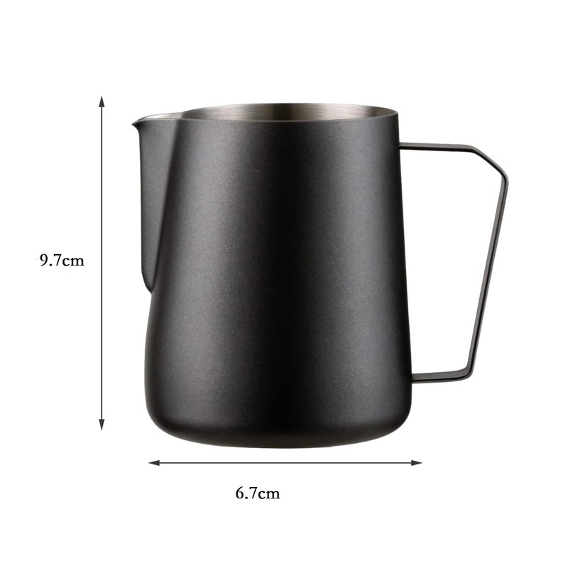 Milk Frothing Pitcher 20oz/600ml, Stainless Steel Espresso Steaming Pitcher Milk