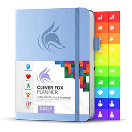 Clever Fox Planner Daily â Undated Agenda & Daily Calendar to Boost Productivity & Hit Your Goals â Gratitude Journal Personal Daily Organizer â 5.8x8.3'', Lasts 6 Months, Periwinkle (Daily)