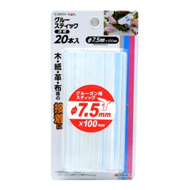 Takagi Glue Stick Clear φ7.5mm×100mm 20-piece Set EARTH MAN Compatible φ7.5mm Glue Gun for Bonding, Fixing, and Attaching