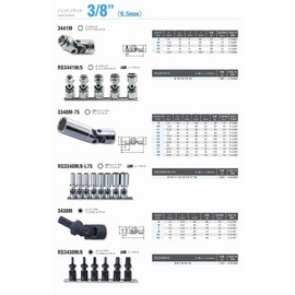 Ko – Ken 3/8" SQ. nattogurippuyuniba-sarusoketto 12 mm _ _ 3441 m – 12