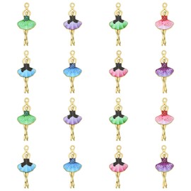Ornazy 40 pcs 8 Colors Craft Supplies Enamel Ballet Charms Cute Dancer Charms for Necklace Bracelet Jewelry Making Crafting Findings Accessory