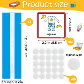 Geyee Daily Routine Visual Schedule with Autism Chart Board Autism Learning Materials Aspergers ADHD for Home School 60 Pcs Picture Visual Schedule Cards(Blue)