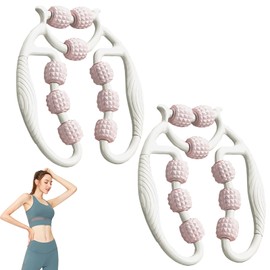 Pack of 2 Cellulite Massager, Manual Massage Roller, Leg Massager 9 Wheels, Promotes Blood Circulation, Manual Anti-Cellulite Massager for Leg, Foot, Arm Massage