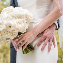 EVER FAITH Wedding Tennis Bracelet for Bride Bridesmaid, White Gold Plated Marquise Cubic Zirconia Elegant Bridal Prom Lightweight Bracelets for Women