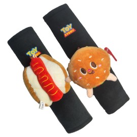 Seatbelt Cushion Covers for Children, Car Seat Belt Cushion Cover, Cute Style Seat Belt Pads, Neck and Chest Protectors, Soft Comfort Seat Belt Shoulder Strap Covers. (Hot Dogs & Hamburgers)