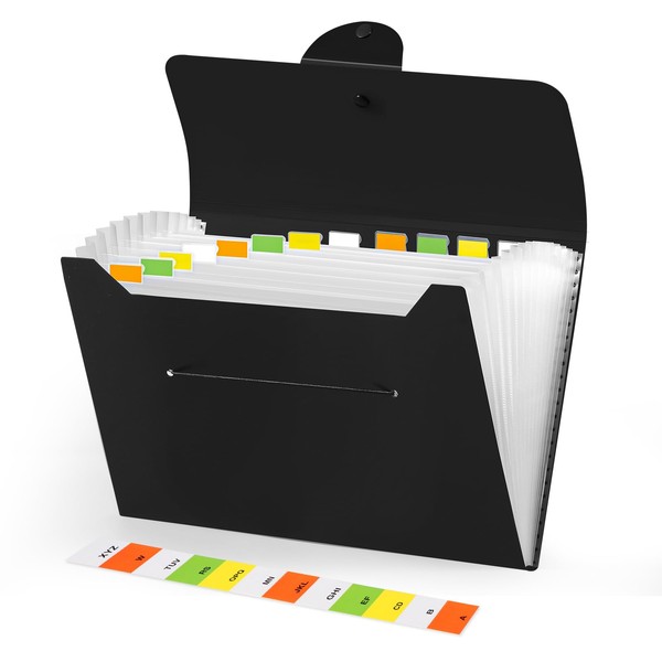 Brencco Brencco Dokumentenmappe A4，Mappen Ordnersystem Mit 12 Fächern，Fächermappe Mit Etiketten