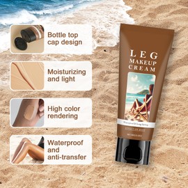 Leg Makeup Waterproof No Transfer, Leg Make Up to Cover Up Tattoo, Concealer Full Coverage for Mature Skin, Long-Lasting Leg and Body Scar Cover Up Makeup, Light Glow, Easy Application (Cocoa)