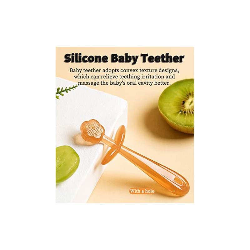 FOKiiBO Juego de cepillos de dientes de silicona para bebé,