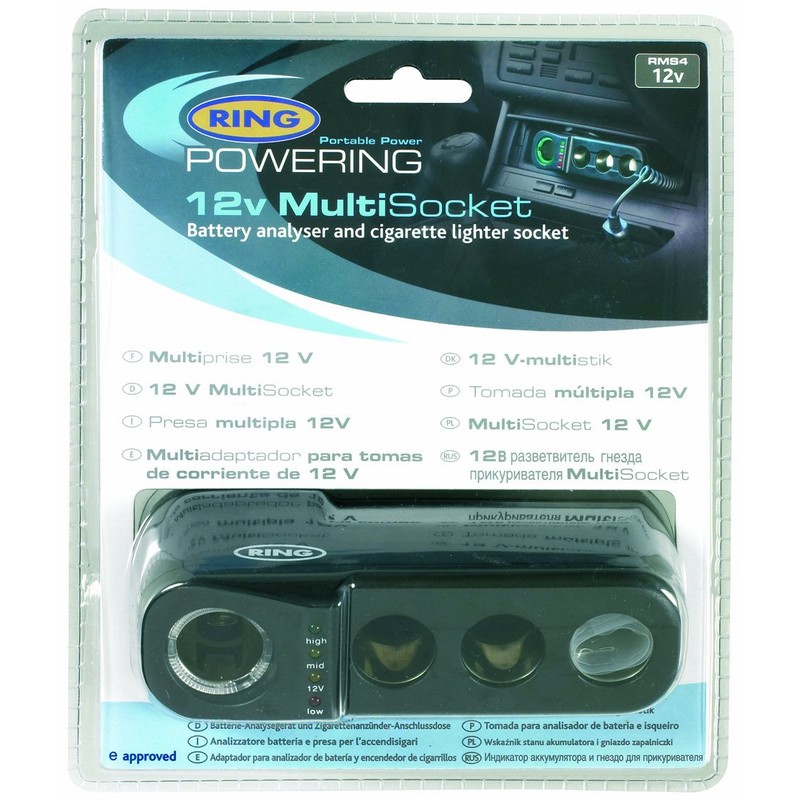 Ring RMS4 Car Four 12V Sockets Adaptor for Dash Cams,