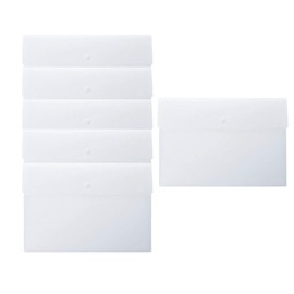 AKOAK PP Plastic Waterproof File Folders(with Snap Button),Thickened File Filing Holder for A4 or Letter Size Paper in Office and School,Pack of 6 (White)