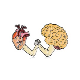 Dr's gift Cardiology Pin Anatomical Heart and Brain Pin Neuron Neurology Lapel Brooch Funny Nurse Doctor Pins for White Coat