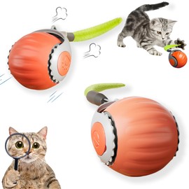 HuiCheDaWa Upgraded ‘Racing Tail 5.0 ’Indoor Cat Interactive Toy: Sensor Cat Teasing Ball, Pet Electronic Chasing and Exercise Toy, Specially Designed for Bored Cats, Two Modes & One-Click Switching