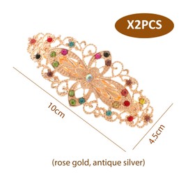 2 Pieces Updo Hair Clips, Retro Hair Clips, Elee Hair Clips, Rhinestone Hair Clips For Women, Hairstyle Decoration Hair Clips