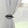 Leaf Curtain Tiebacks Set of 2 - Textured Black Clip-On