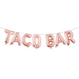 Taco Bar Decorations Taco Party Decorations Cinco De Mayo Decorations Mexican Fiesta Party Decorations Taco Party Supplies Fiesta Mexican Taco Birthday Party Decorations Balloons (TACO BAR Rose Gold)