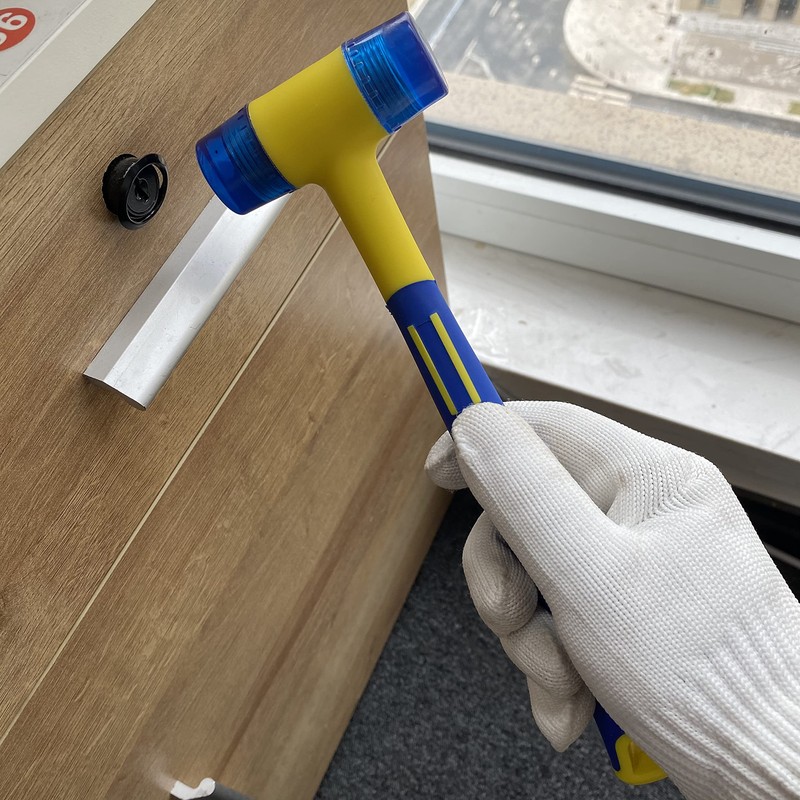 KAIHAOWIN Ø30mm ゴムハンマー プラスチックハンマー コンビネーションハンマー 2WAYハンマー 滑り止め パイプ柄 修復 工具